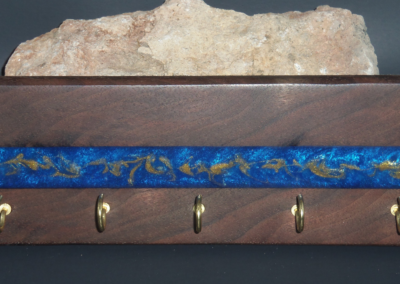 blue-gold keychain holder