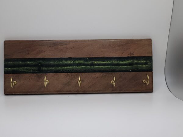 Reclaimed Wood and Resin Key Holders - Green