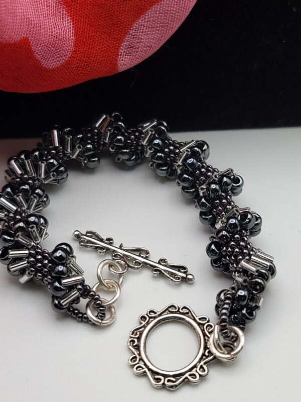 Gunmetal and Silver Spiral Bracelet